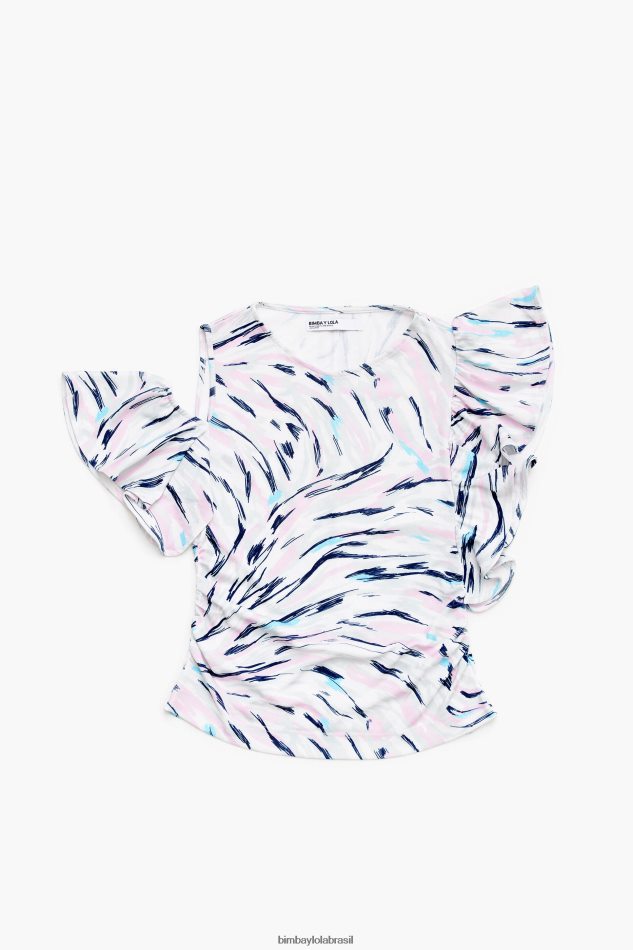 roupas Bimba Y Lola camiseta com estampa de asa de borboleta branco P28JFH349
