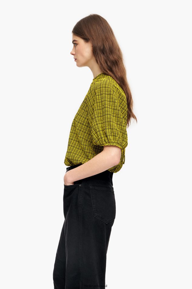 roupas Bimba Y Lola quadrados superiores de guingão amarelo P28JFH338