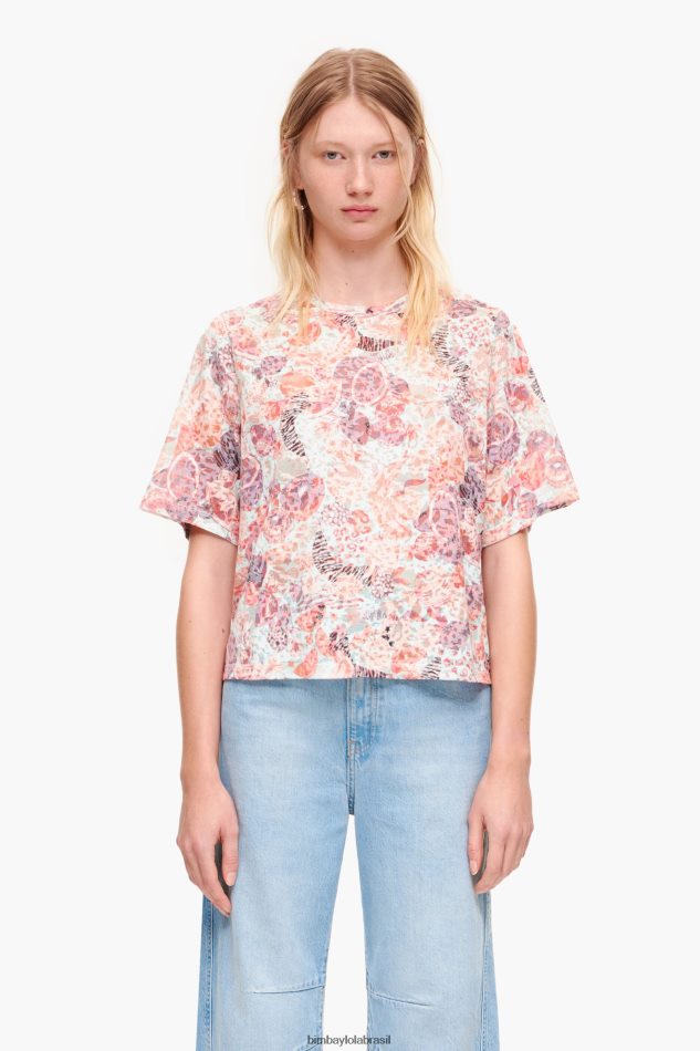roupas Bimba Y Lola camiseta boxy estampada completa frutas P28JFH291
