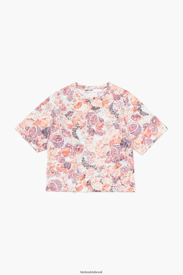 roupas Bimba Y Lola camiseta boxy estampada completa frutas P28JFH291