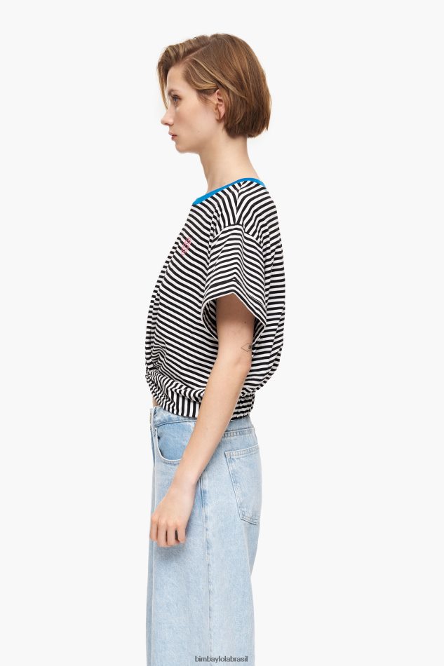 roupas Bimba Y Lola camiseta boxy nó Preto e branco P28JFH320