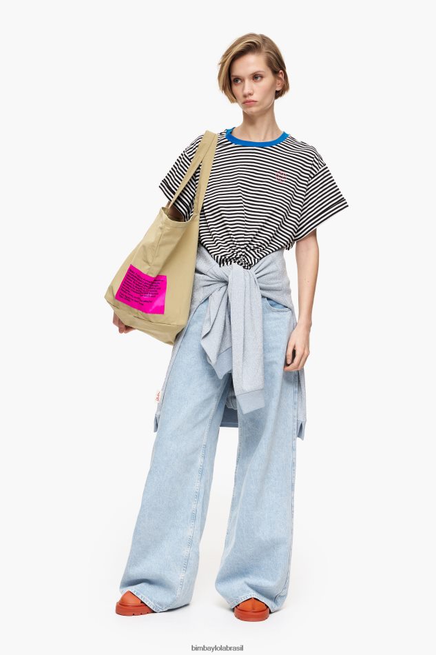 roupas Bimba Y Lola camiseta boxy nó Preto e branco P28JFH320