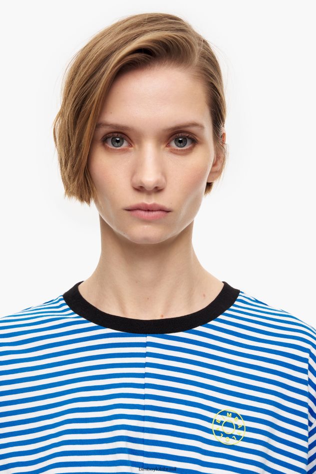 roupas Bimba Y Lola camiseta boxy nó azul e branco P28JFH322