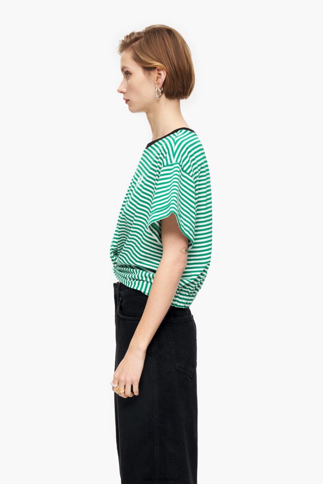 roupas Bimba Y Lola camiseta boxy nó verde e branco P28JFH321