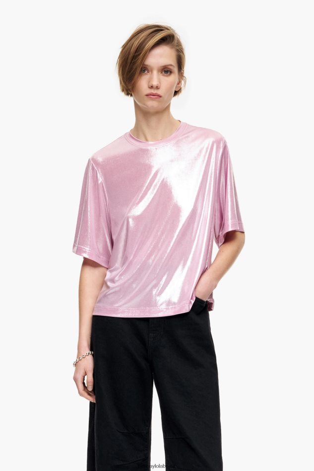 roupas Bimba Y Lola camiseta brilhante rosa P28JFH311