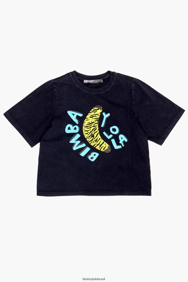 roupas Bimba Y Lola camiseta com estampa de banana preto P28JFH278