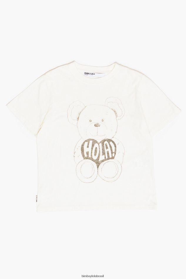 roupas Bimba Y Lola camiseta com estampa de urso panda cru P28JFH271