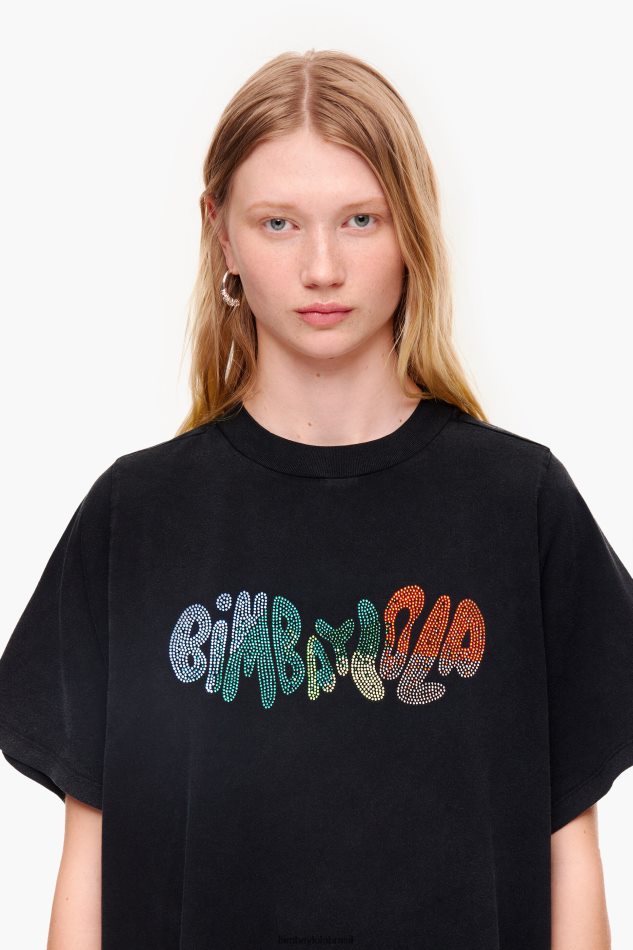 roupas Bimba Y Lola camiseta com logo fluindo preto P28JFH281