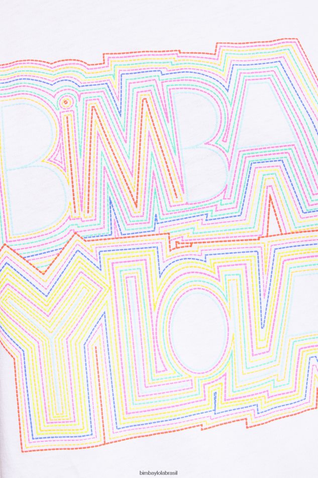 roupas Bimba Y Lola camiseta com logotipo branco P28JFH258