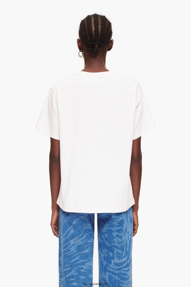 roupas Bimba Y Lola camiseta com logotipo da universidade branco P28JFH277