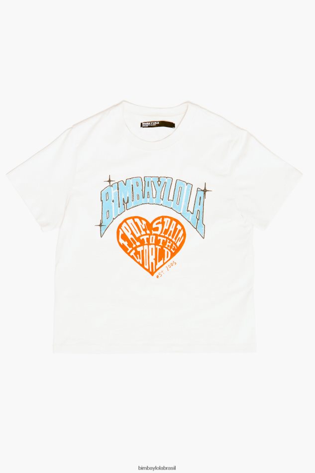 roupas Bimba Y Lola camiseta com logotipo da universidade branco P28JFH277