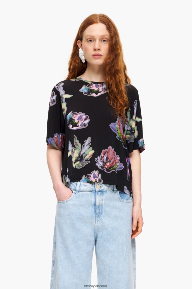 roupas Bimba Y Lola camiseta coral escuro cinza P28JFH266