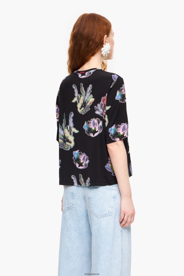 roupas Bimba Y Lola camiseta coral escuro cinza P28JFH266