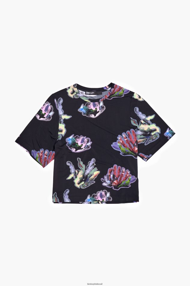 roupas Bimba Y Lola camiseta coral escuro cinza P28JFH266