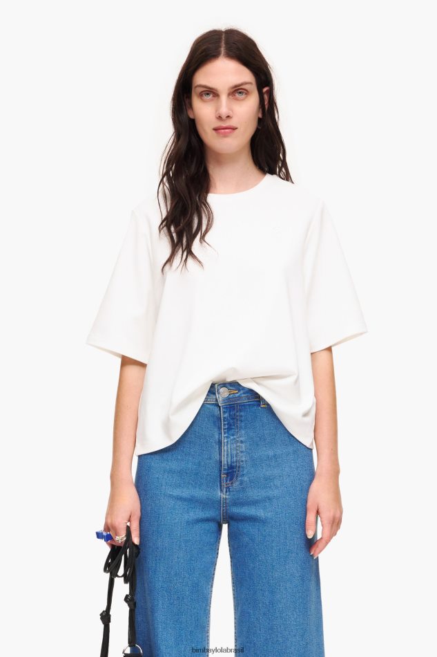 roupas Bimba Y Lola camiseta curta ponte di roma marfim P28JFH257