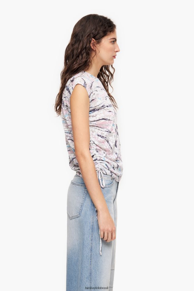 roupas Bimba Y Lola camiseta de algodão com estampa de asa de borboleta branco P28JFH303