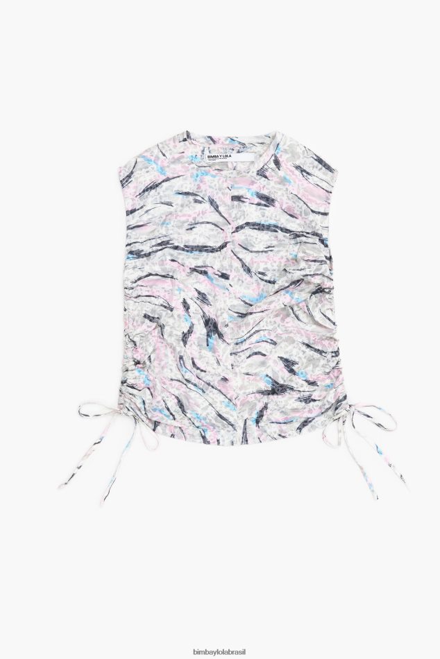 roupas Bimba Y Lola camiseta de algodão com estampa de asa de borboleta branco P28JFH303