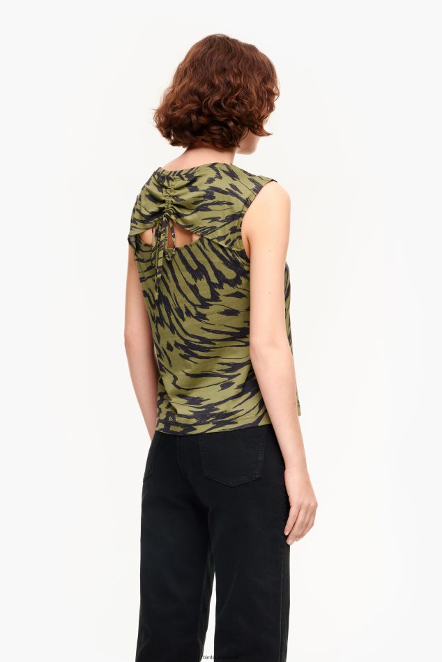 roupas Bimba Y Lola camiseta de algodão com estampa de asa de borboleta cáqui P28JFH298