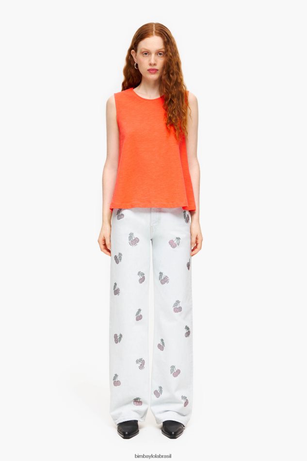 roupas Bimba Y Lola camiseta de algodão coral P28JFH295