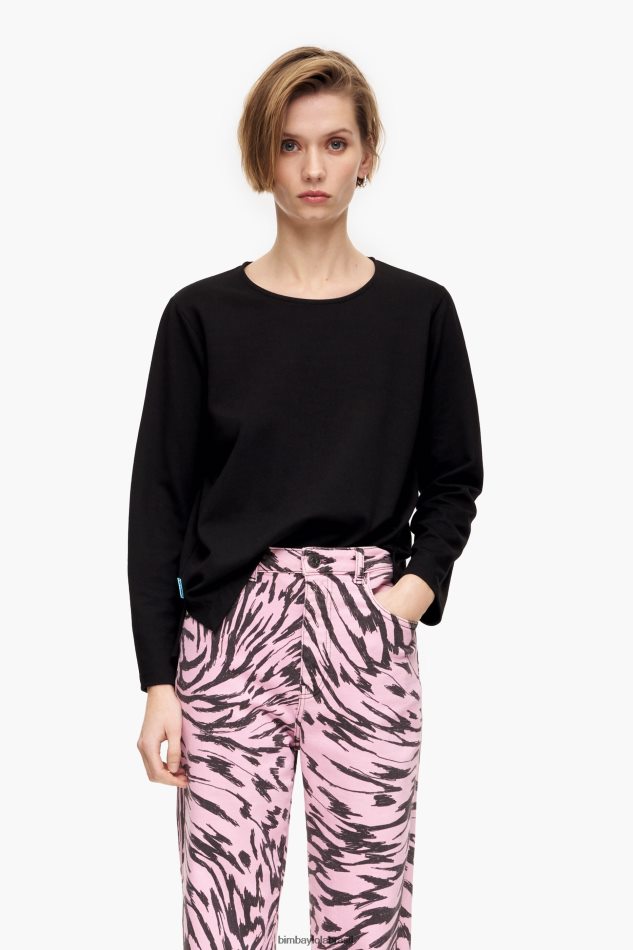 roupas Bimba Y Lola camiseta de malha preto P28JFH301