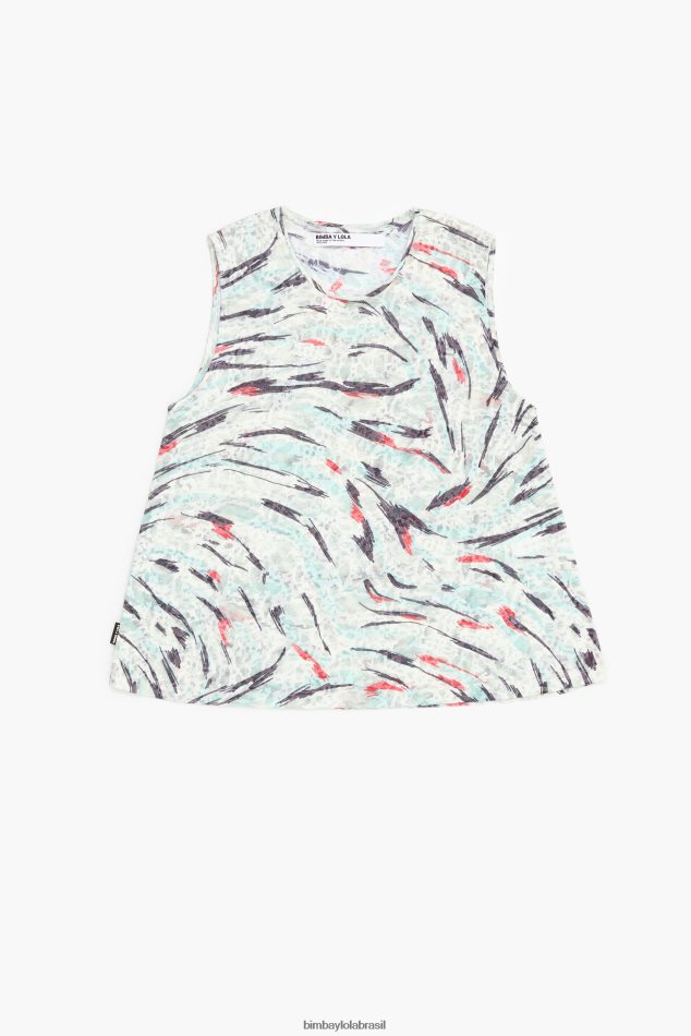 roupas Bimba Y Lola camiseta evasê com estampa de asa de borboleta hortelã P28JFH305