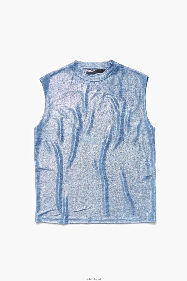roupas Bimba Y Lola camiseta fluida curta azul P28JFH309
