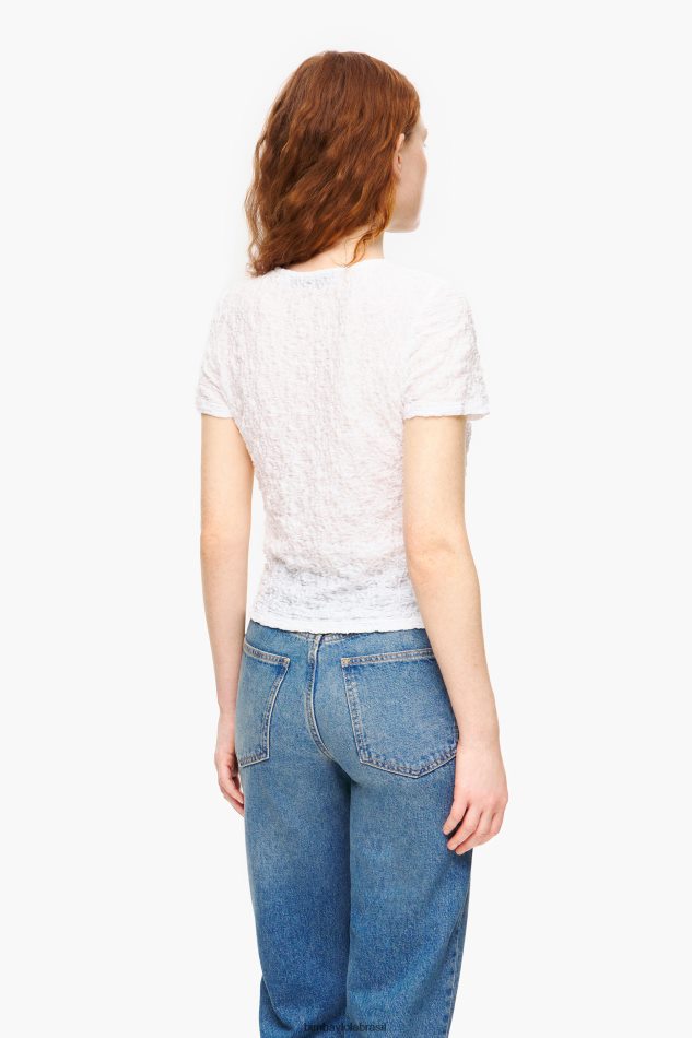 roupas Bimba Y Lola camiseta franzida texturizada marfim P28JFH267