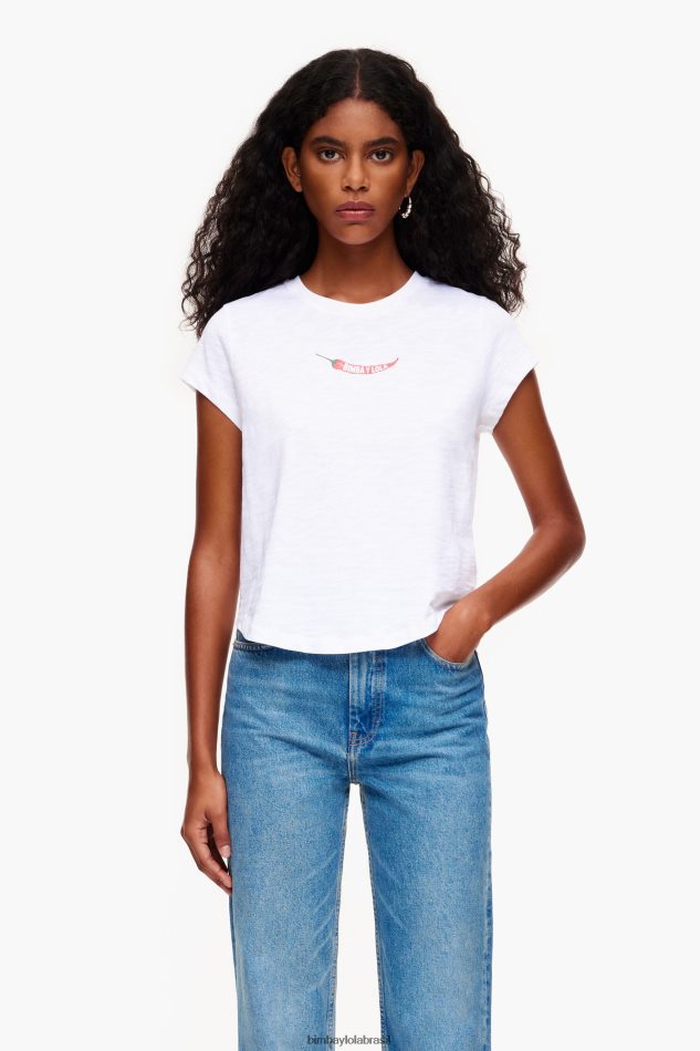 roupas Bimba Y Lola camiseta guindila branco P28JFH246