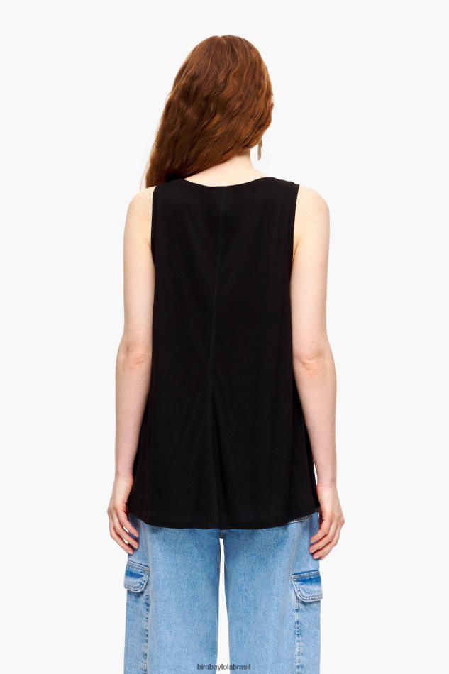 roupas Bimba Y Lola camiseta linha a preto P28JFH315