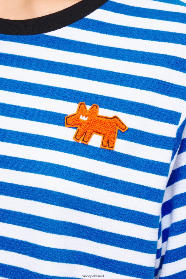roupas Bimba Y Lola camiseta listrada para cachorro azul P28JFH254