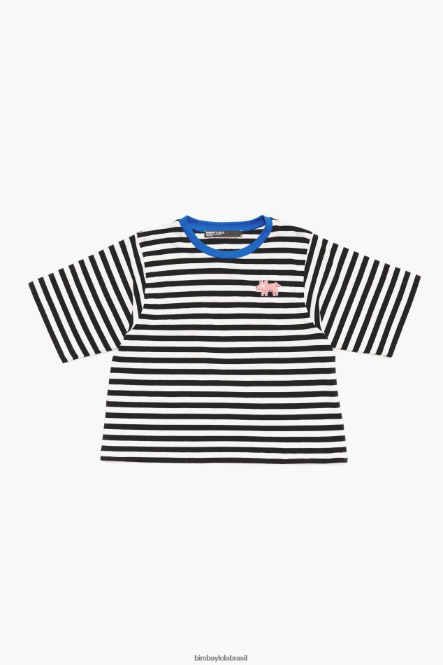 roupas Bimba Y Lola camiseta listrada para cachorro preto P28JFH252