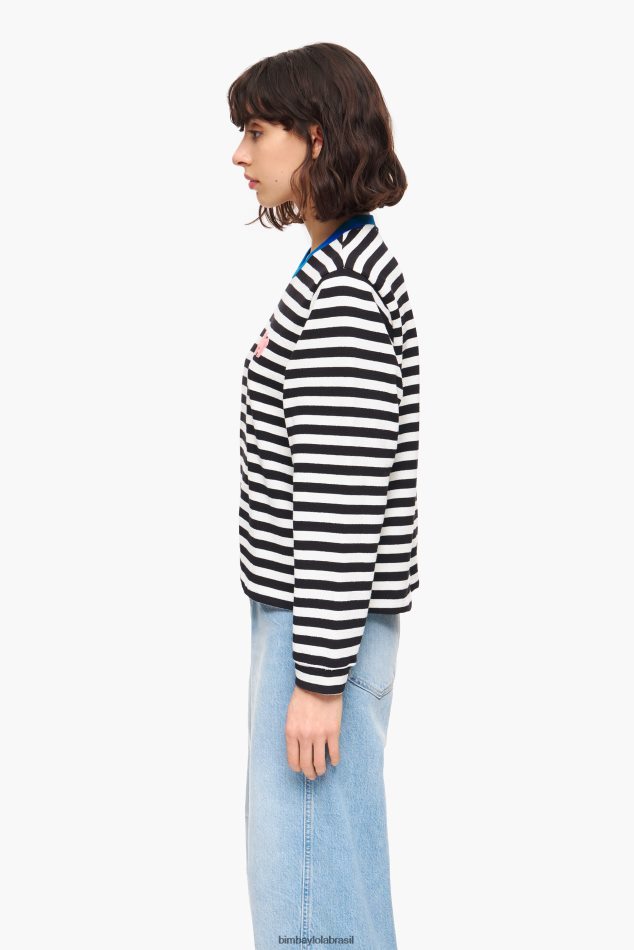 roupas Bimba Y Lola camiseta listrada preto P28JFH251