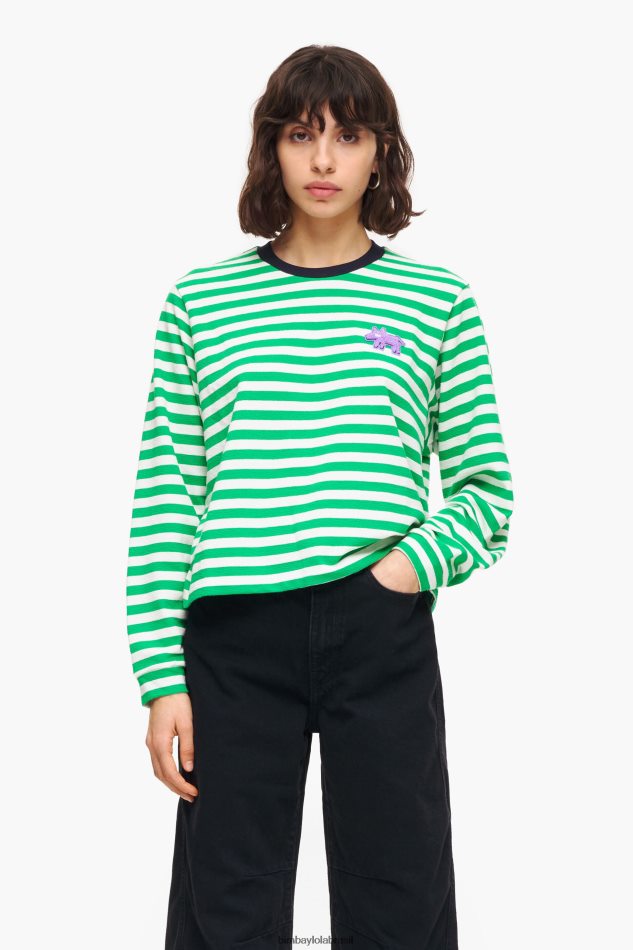 roupas Bimba Y Lola camiseta listrada verde P28JFH255