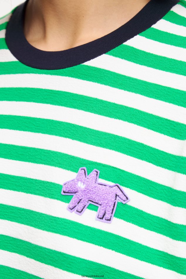 roupas Bimba Y Lola camiseta listrada verde P28JFH255