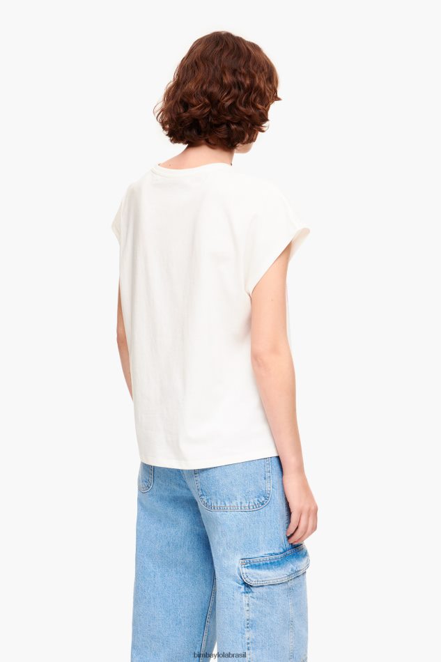 roupas Bimba Y Lola camiseta logo lápis marfim P28JFH260