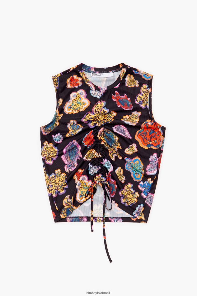 roupas Bimba Y Lola camiseta peixe mar preto P28JFH262