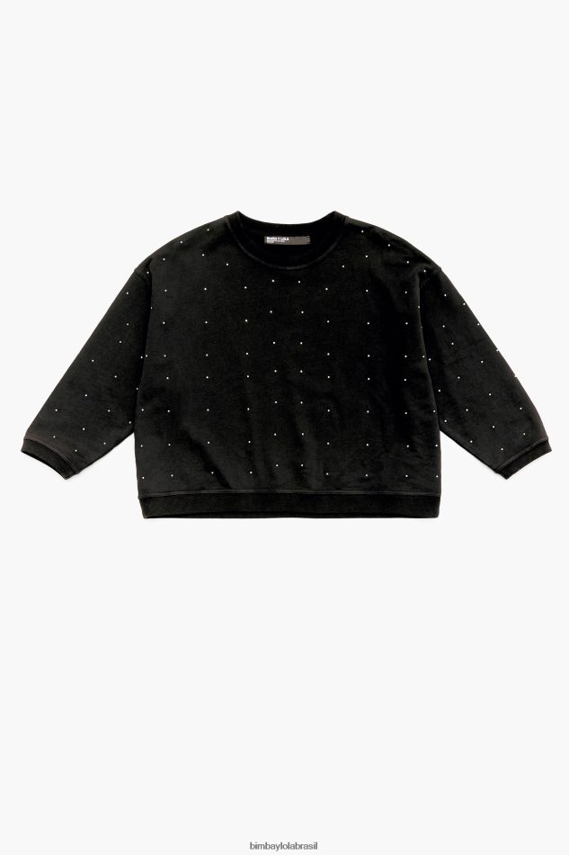 roupas Bimba Y Lola moletom brilhante preto P28JFH502