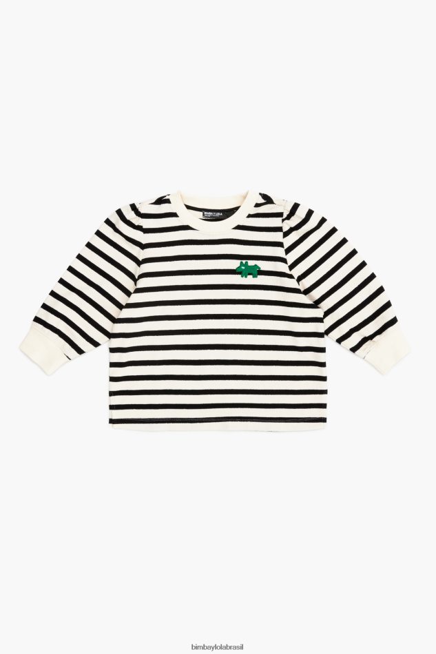 roupas Bimba Y Lola moletom com logo listrado branco P28JFH498