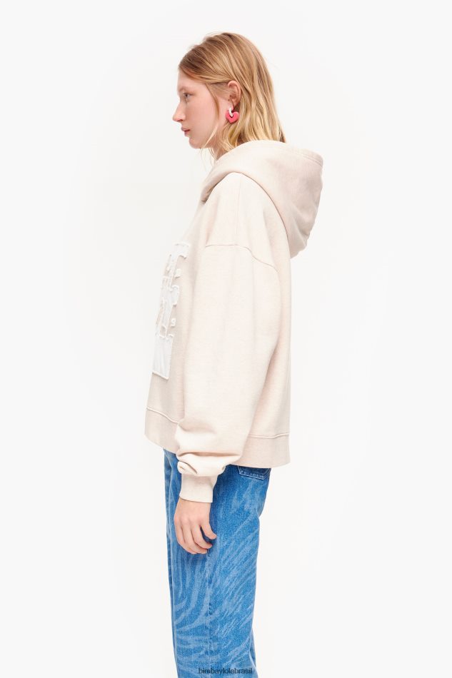 roupas Bimba Y Lola moletom de algodão marfim P28JFH492