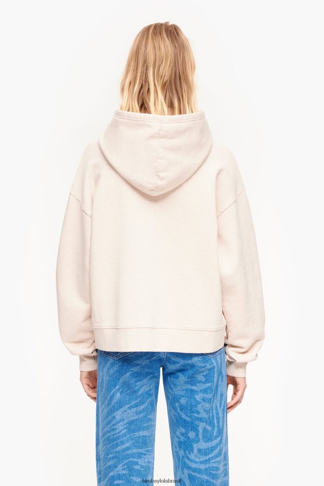roupas Bimba Y Lola moletom de algodão marfim P28JFH492