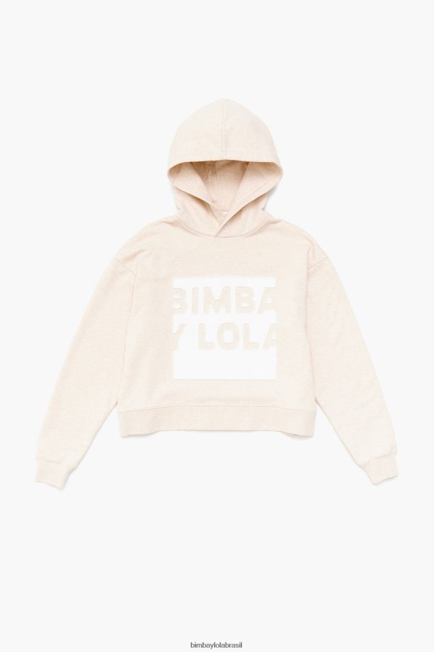 roupas Bimba Y Lola moletom de algodão marfim P28JFH492