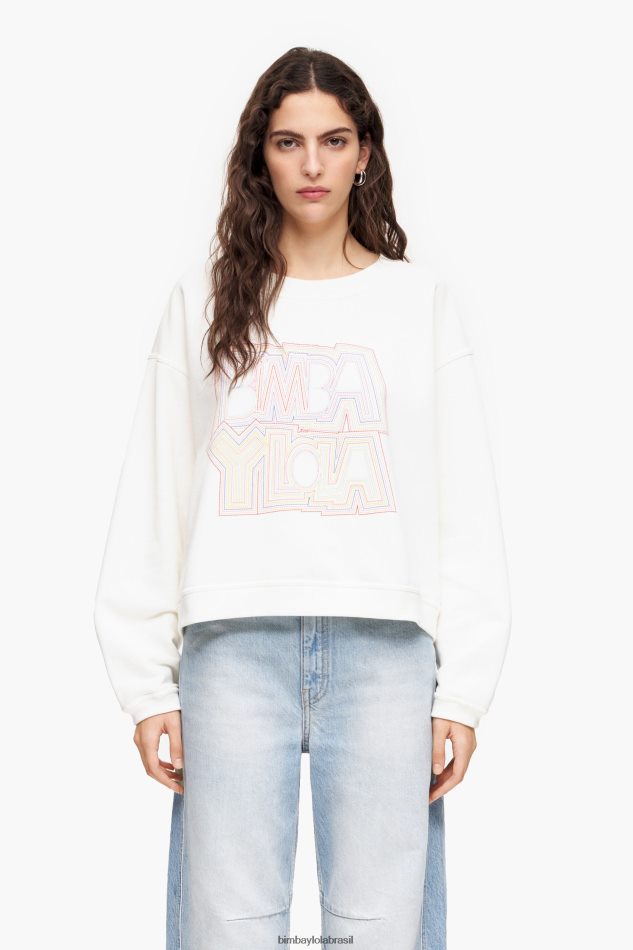 roupas Bimba Y Lola moletom logotipo branco P28JFH499
