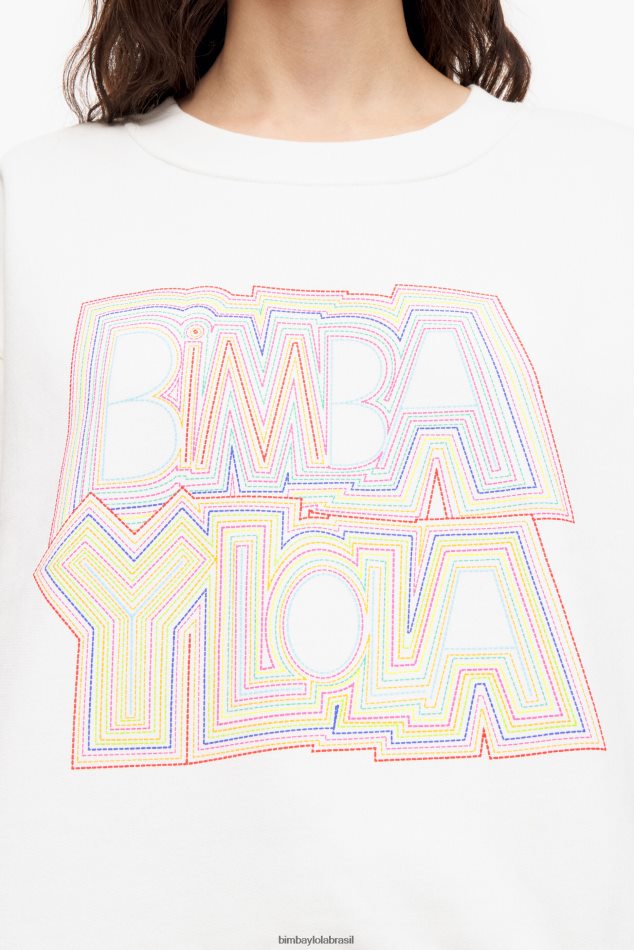 roupas Bimba Y Lola moletom logotipo branco P28JFH499