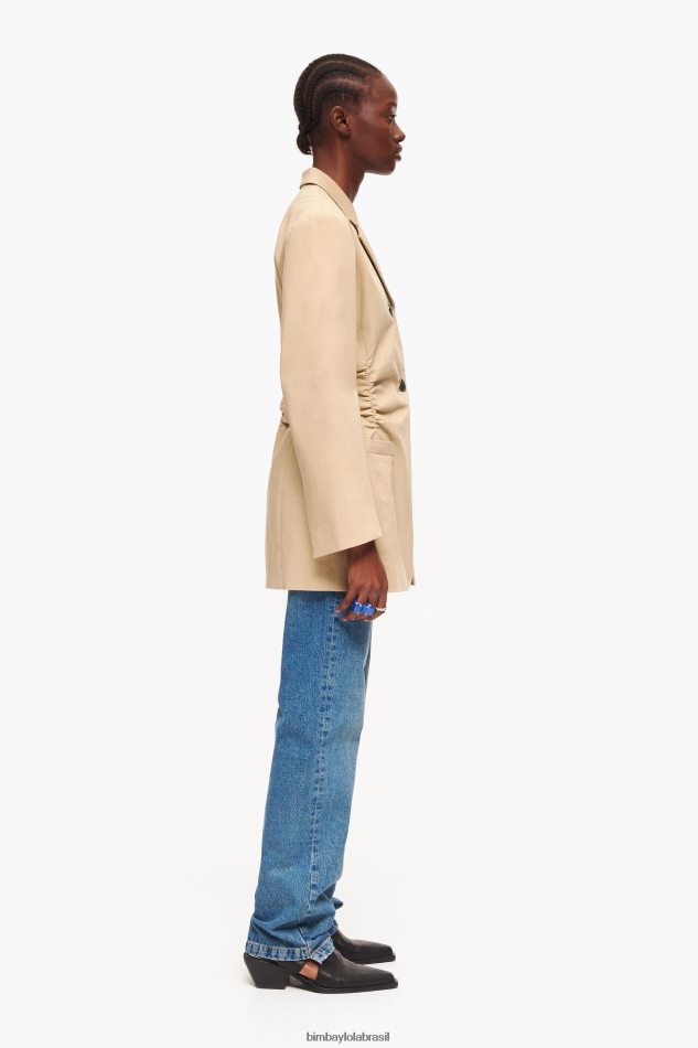 roupas Bimba Y Lola blazer de algodão camelo P28JFH468