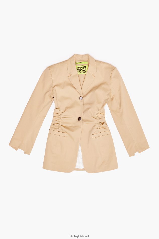 roupas Bimba Y Lola blazer de algodão camelo P28JFH468
