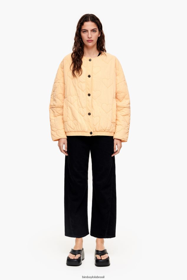 roupas Bimba Y Lola jaqueta acolchoada corações pêssego P28JFH489