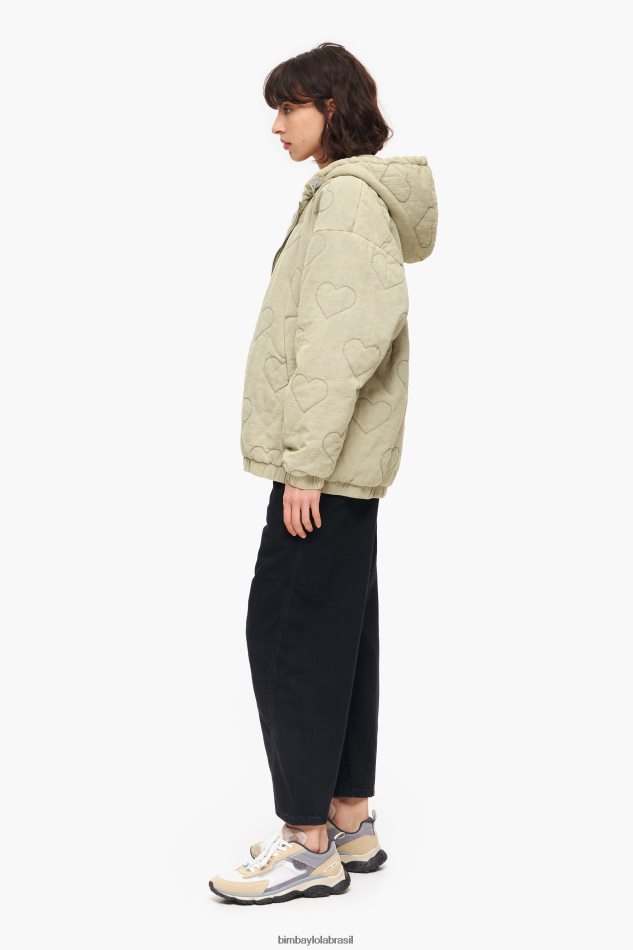roupas Bimba Y Lola jaqueta acolchoada corações verde P28JFH488