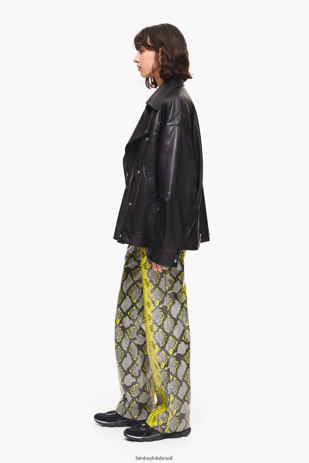 roupas Bimba Y Lola jaqueta de couro preto P28JFH476