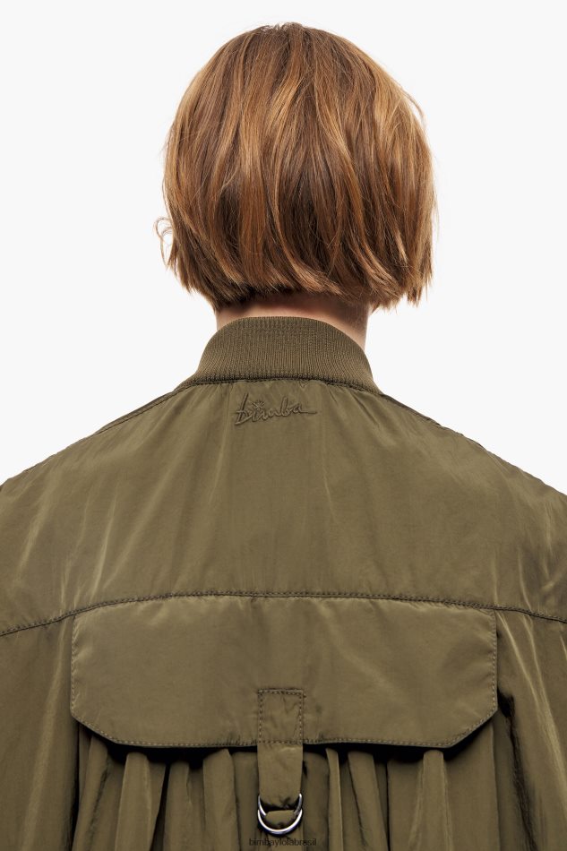 roupas Bimba Y Lola trincheira de bombardeiro midi cáqui P28JFH472