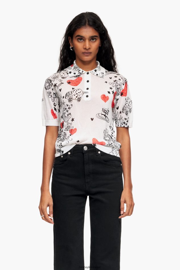 roupas Bimba Y Lola camisa polo de coração apelido P28JFH374
